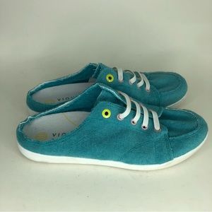 Vionic beach shoes slides women size 9.5 breeze blue color textile upper